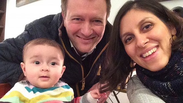 Nazanin Zaghari-Ratcliffe with her husband Richard Ratcliffe and their daughter Gabriella (Family handout/PA)