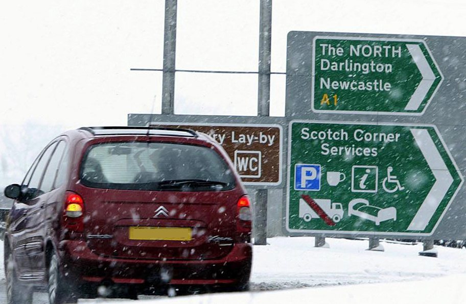 A snowy Scotch Corner in 2005