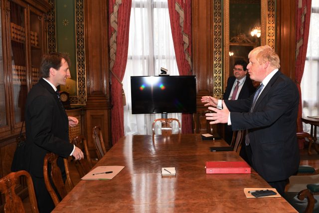 The Foreign Secretary Boris Johnson meets with Richard Ratcliffe (Stefan Rousseau/PA)