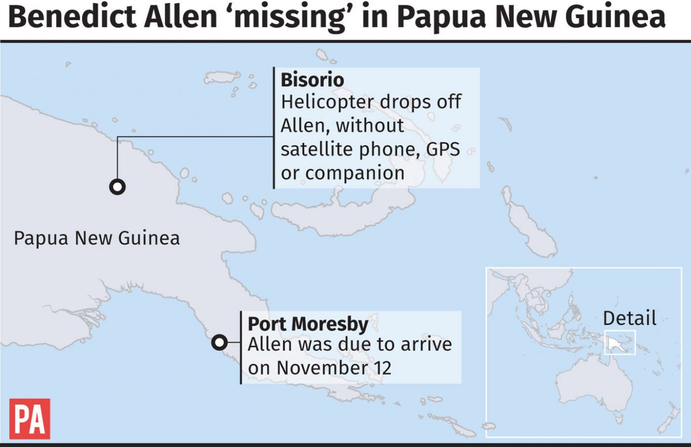 British explorer missing in Papua New Guinea