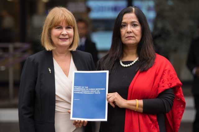 Yasmin Qureshi, right, with Marie Lyon (Dominic Lipinski/PA)