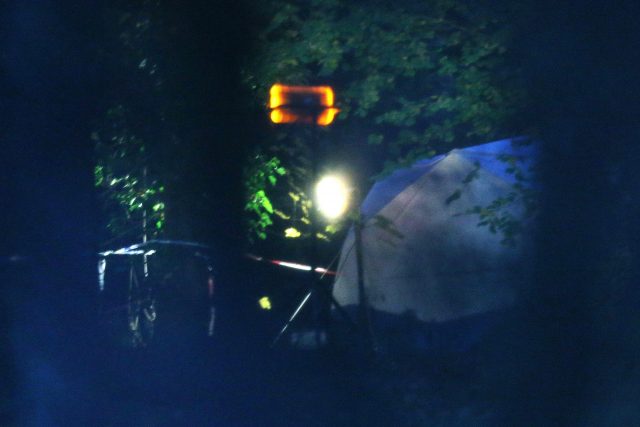 A forensic tent at the scene near Waddesdon 