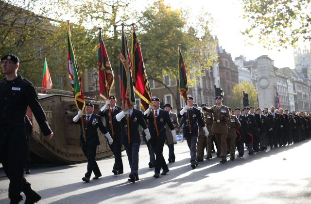 Veterans of the Royal Tank Regiment Association. (Yui Mok/PA)