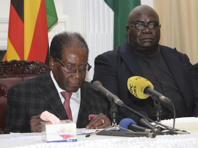 Mugabe during the address 