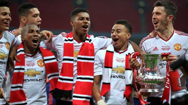 Marcus Rashford started the 2015/16 FA Cup final when Manchester United beat Crystal Palace 2-1