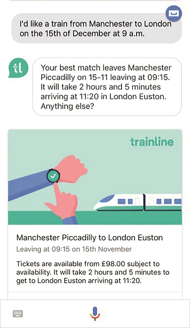 Trainline voice app