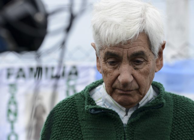 Juan Carlos Mendoza, father of crew member Fernando Mendoza of the missing submarine ARA San Juan, stands outside the naval base in Mar del Plata 