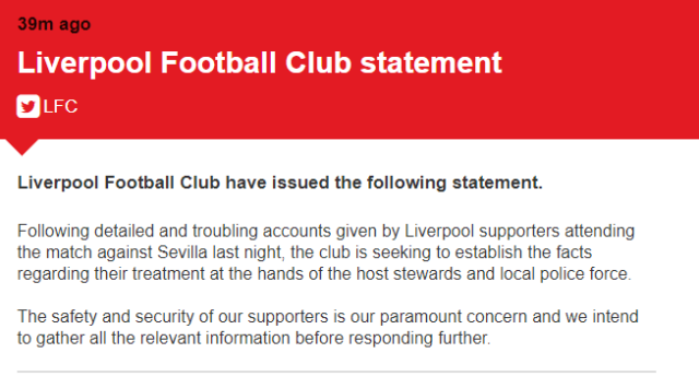 Liverpool FC statement