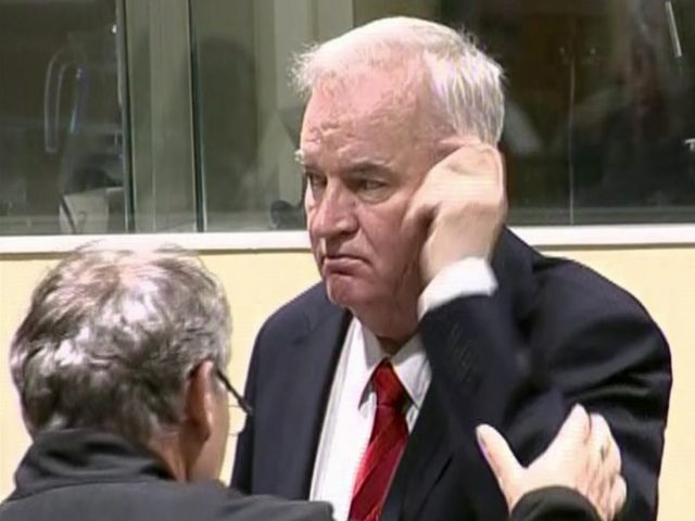 Ratko Mladic in court (AP)