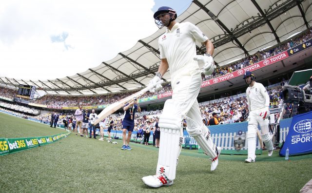 England's Alastair Cook walks out at the Gabba (Jason O'Brien/PA Wire)