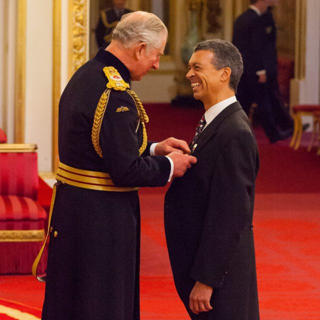 Roderick Williams receives his OBE from the Prince