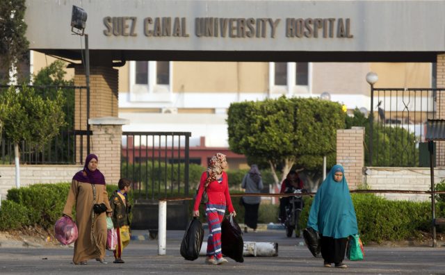 The Suez Canal University Hospital where those injured in the mosque attack are being treated