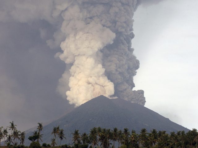 Mount Agung erupts in Karangasem, Bali