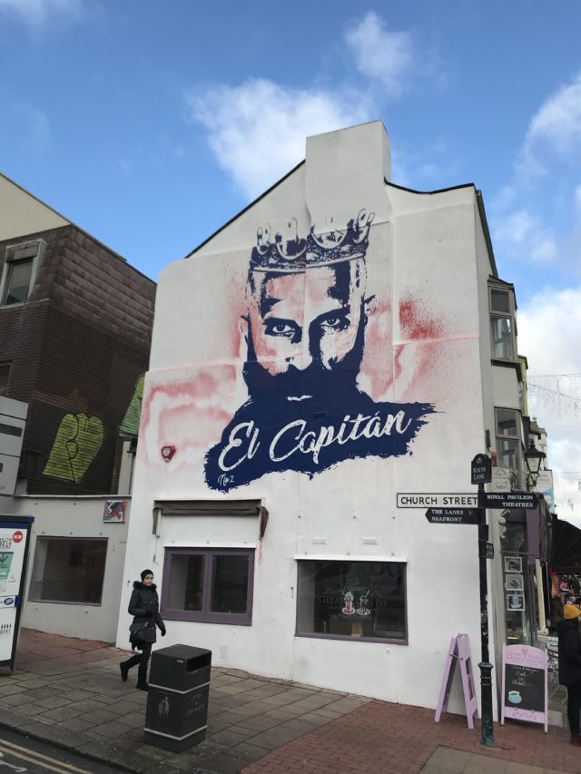 A mural of Brighton captain Bruno