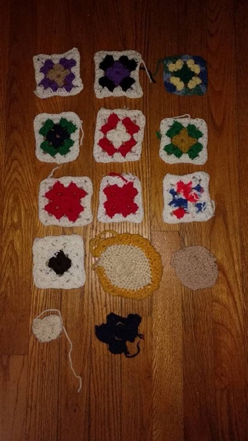 Rene's crocheting progression