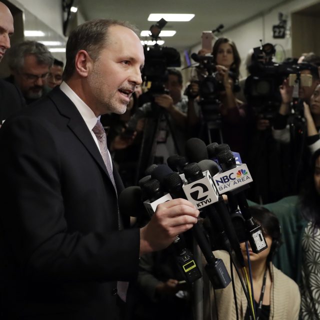 Defence attorney Francisco Ugarte speaks to the media 