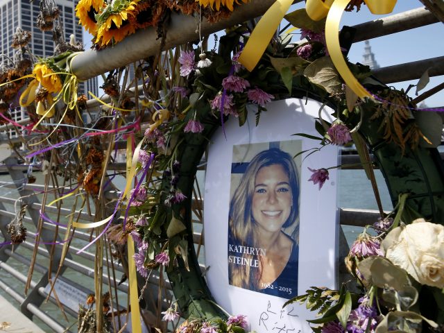 Tributes to Kate Steinle at a memorial site on Pier 14 in San Francisco