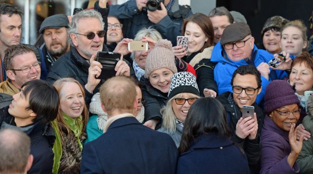 There were no shortage of fans taking their own photos of the bride-to-be ( Joe Giddens/PA)