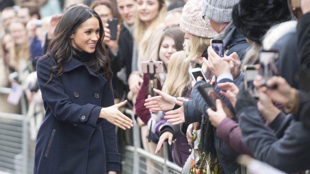 A cashmere coat kept Ms Markle warm on her first royal engagement (Jeremy Selwyn/Evening Standard/PA)