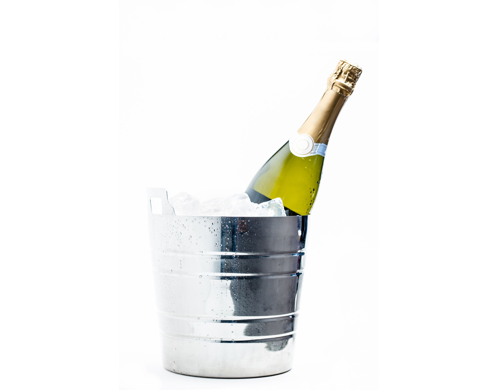 Bottle of wine in ice bucket