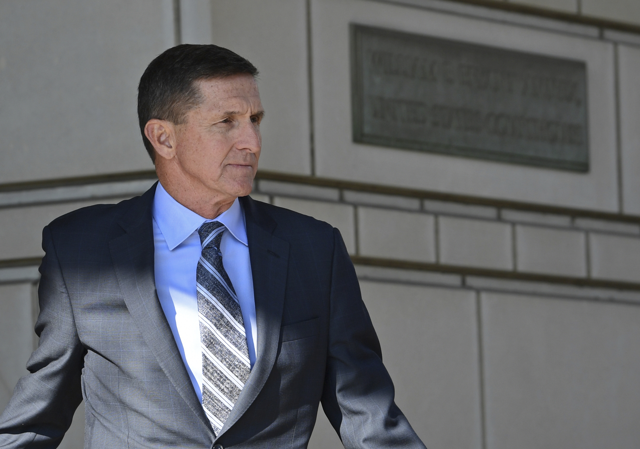 Former Trump national security adviser Michael Flynn leaves federal court in Washington