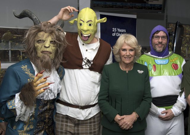 Duchess of Cornwall and staff in fancy dress