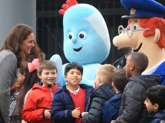 The Duchess of Cambridge greets children - as well as some famous faces 