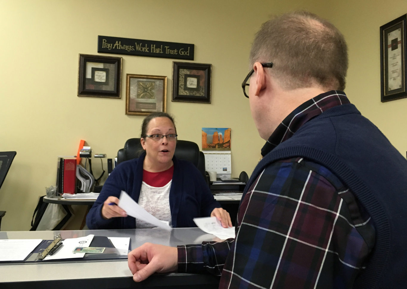Kim Davis watched David Ermold file his candidacy for Rowan County clerk