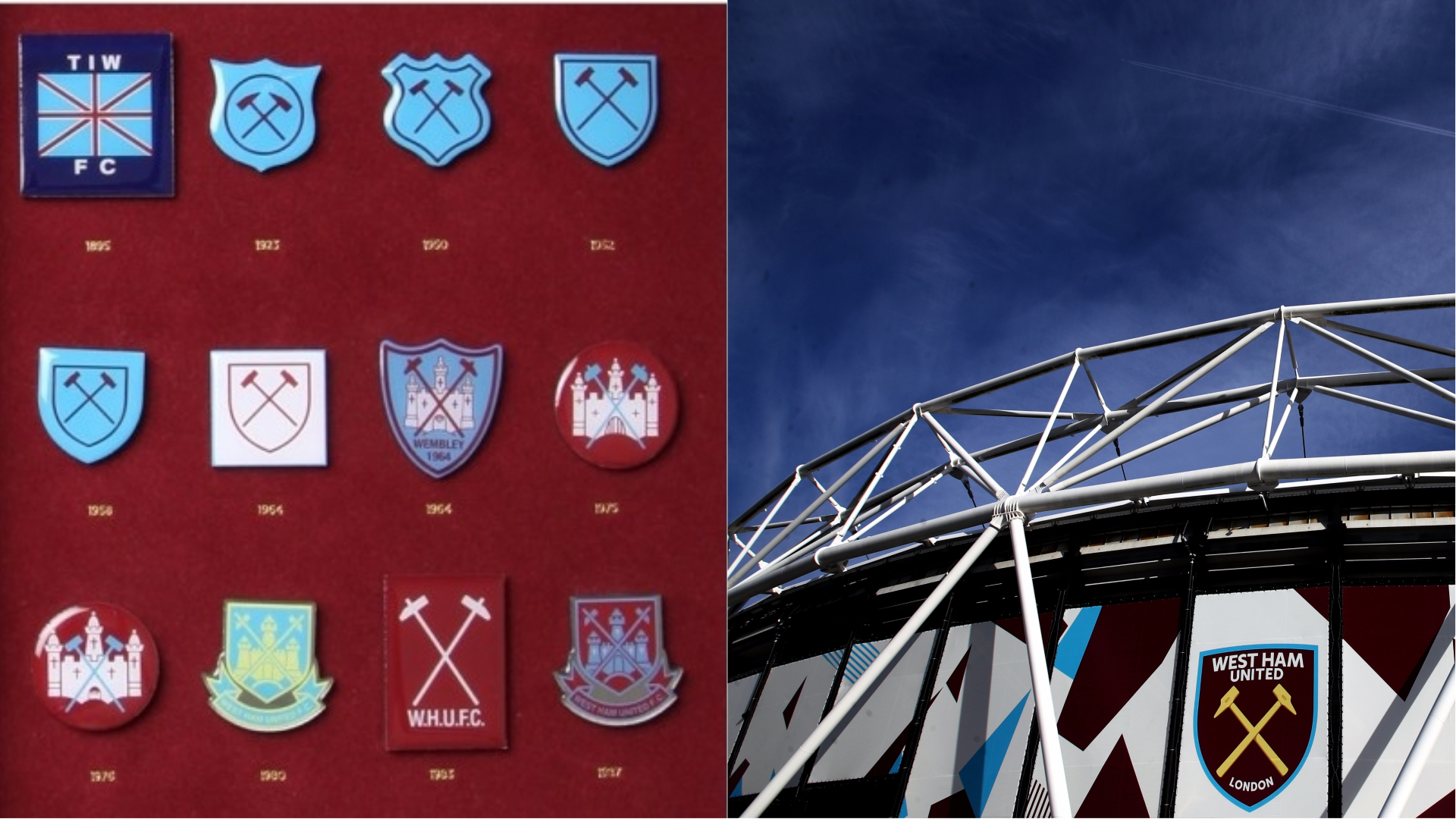 A West Ham badge collection and the London Stadium