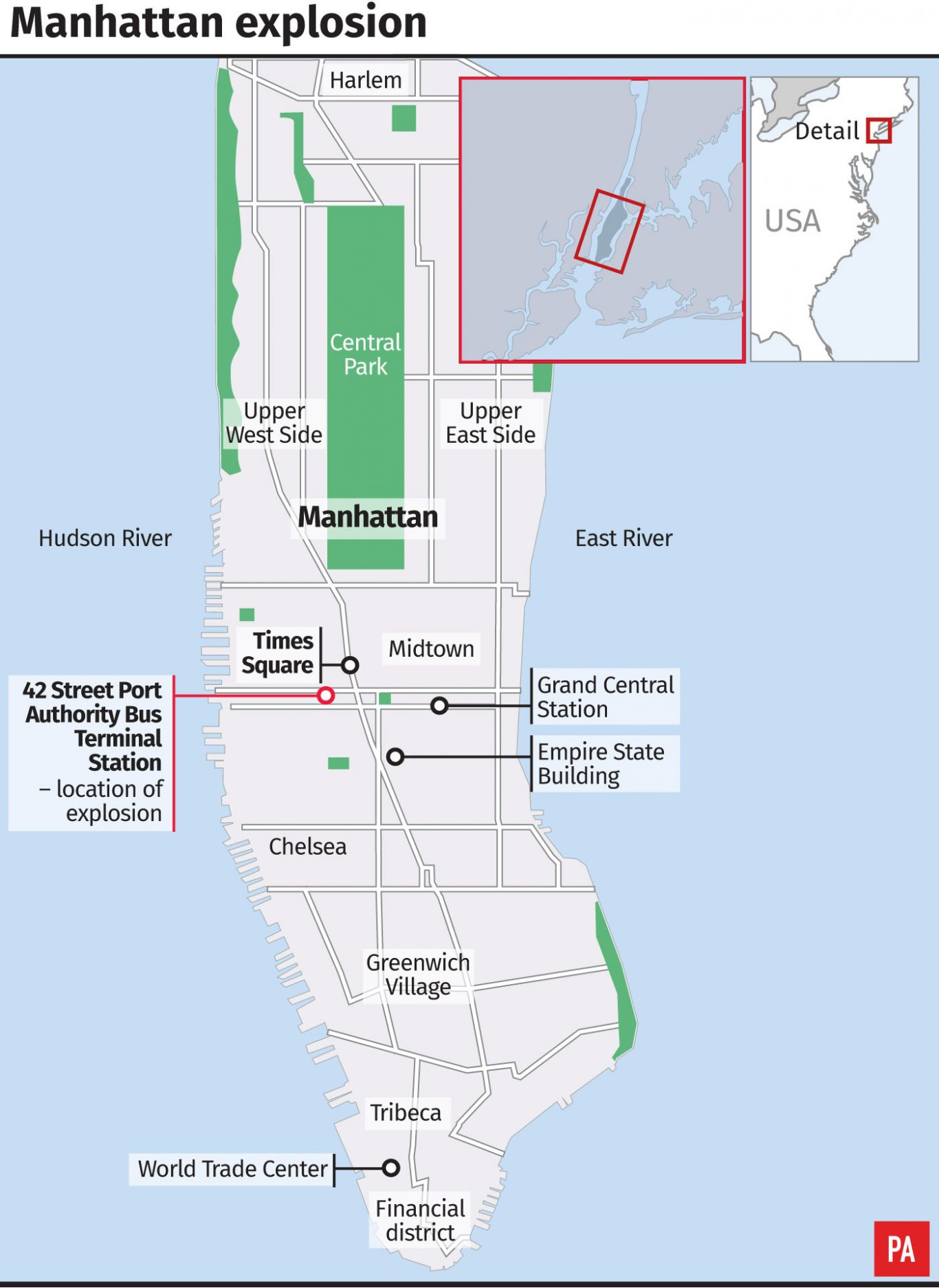 Manhattan explosion location