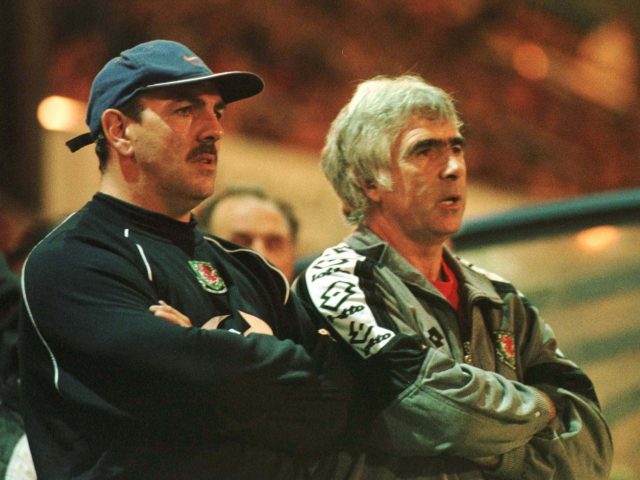 Neville Southall, left, and Bobby Gould