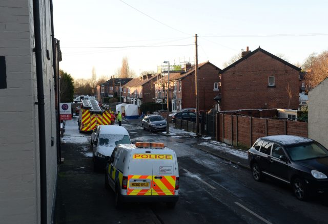 Emergency services at the scene in Worsley (Peter Byrne/PA)