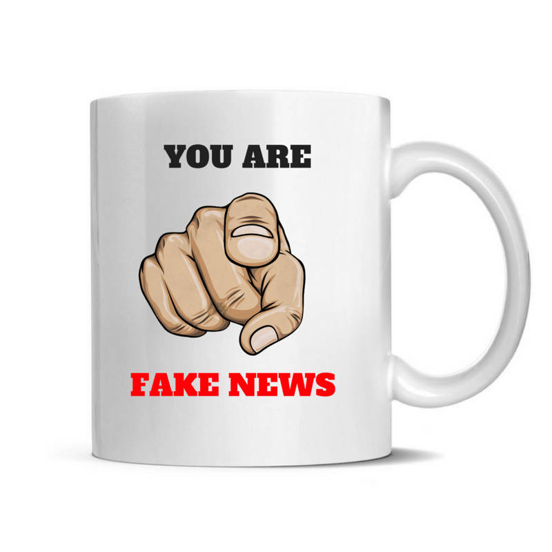 A "fake news" mug 