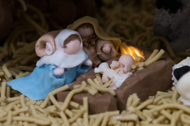 The cake included a depiction of the baby Jesus in the manger (Aaron Chown/PA)