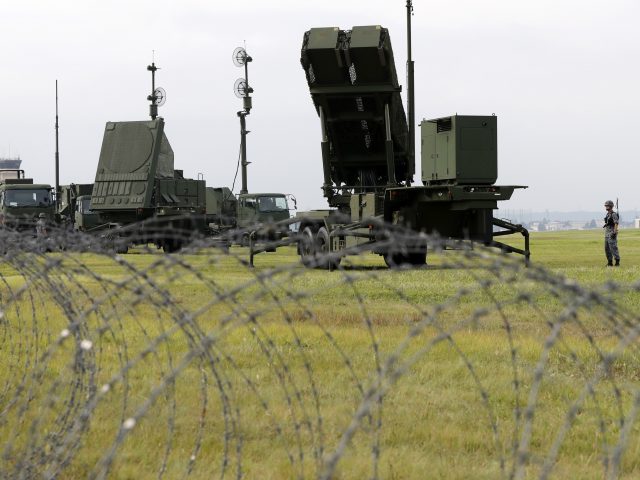 Japan Air Self-Defence Force demonstrates training to utilise the PAC-3 surface to air interceptors at the US Yokota Air Base on the outskirts of Tokyo (Eugene Hoshiko/AP/PA)