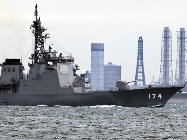 Japan Maritime Self-Defence Force's Aegis destroyer Kirishima sails off Yokosuka base (Junji Kurokawa/AP/PA)