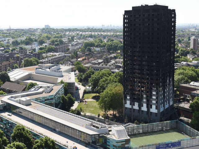 Grenfell Tower following the June disaster