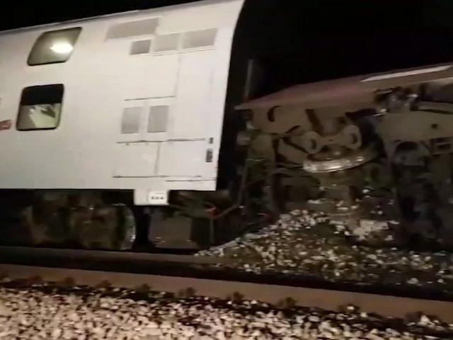 Image taken from video showing the scene of the collision