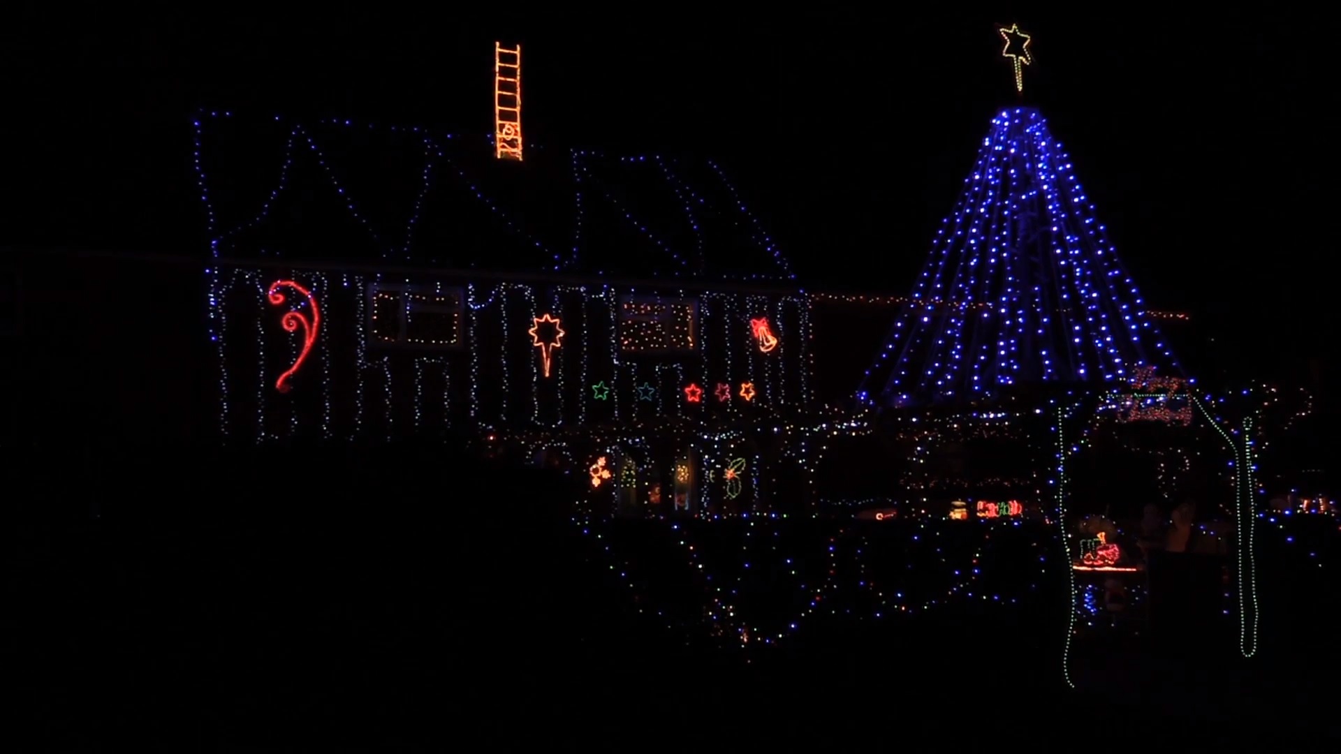 Christmas lights in a village in East Sussex