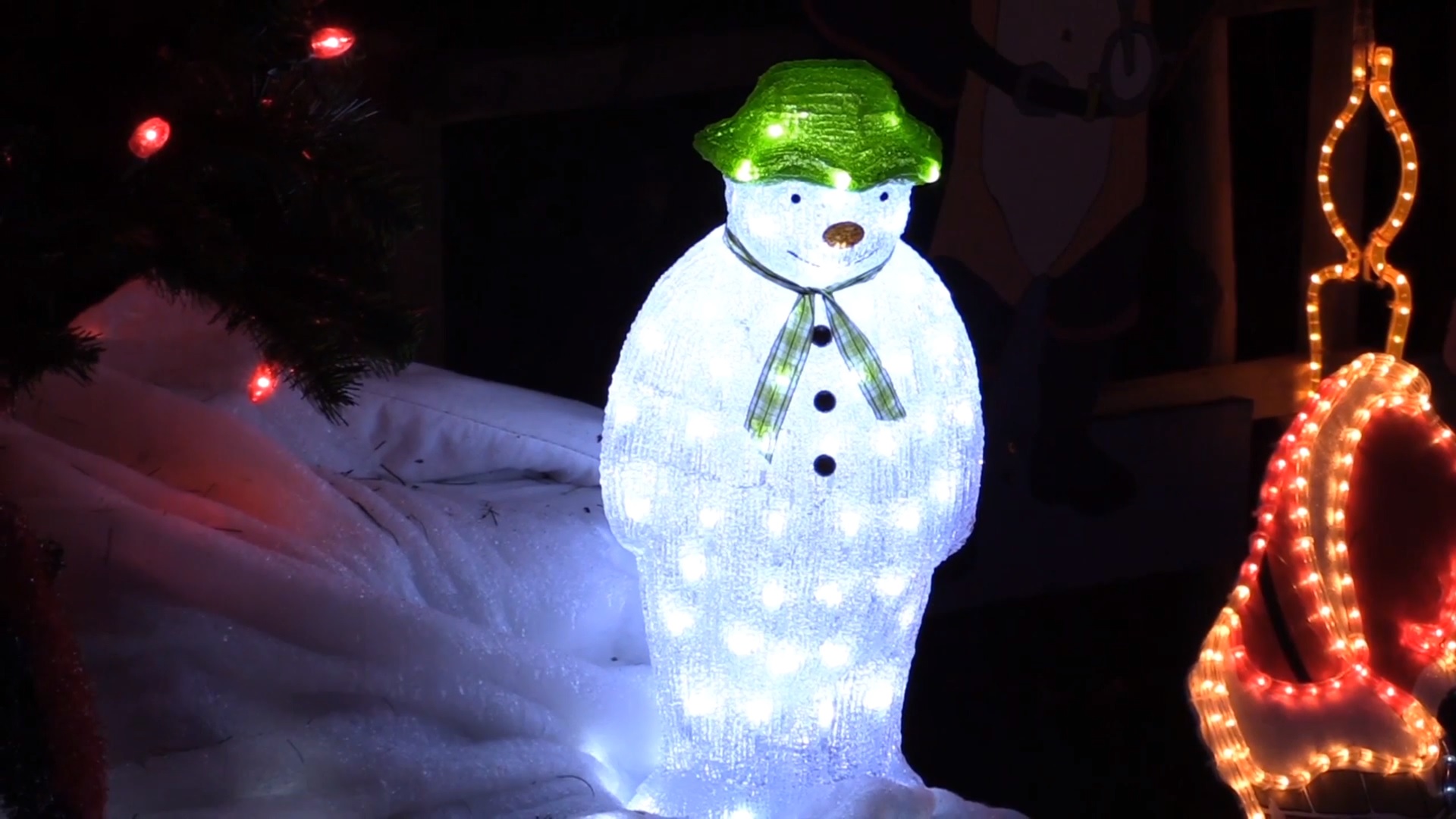 Christmas lights in a village in East Sussex