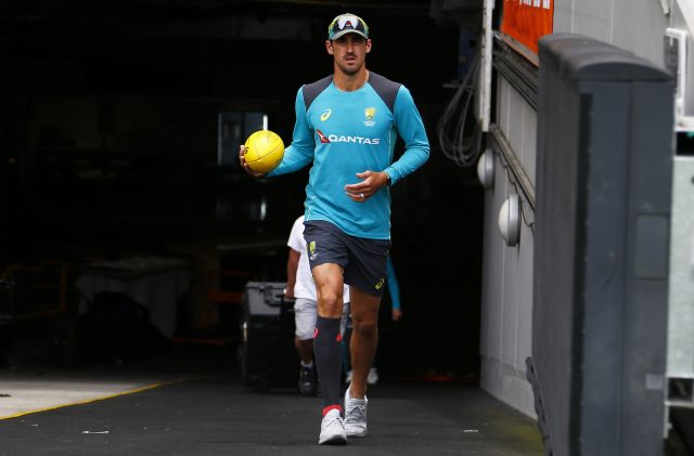 Mitchell Starc during a nets session at the Melbourne Cricket Ground