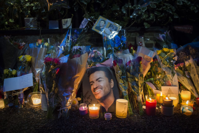 Tributes outside George Michael's house in Highgate (Ben Stevens/PA)