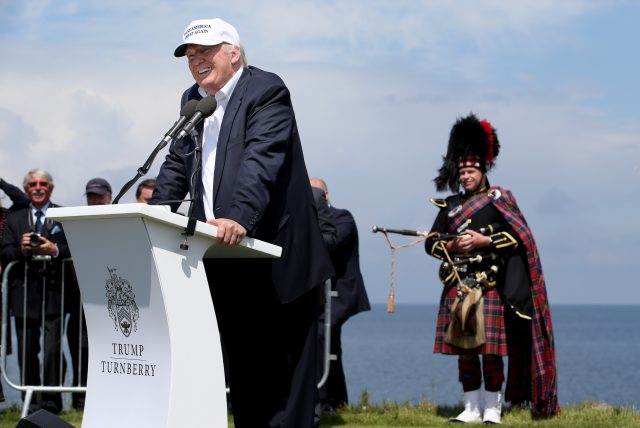 Donald Trump at Trump Turnberry golf course in South Ayrshire