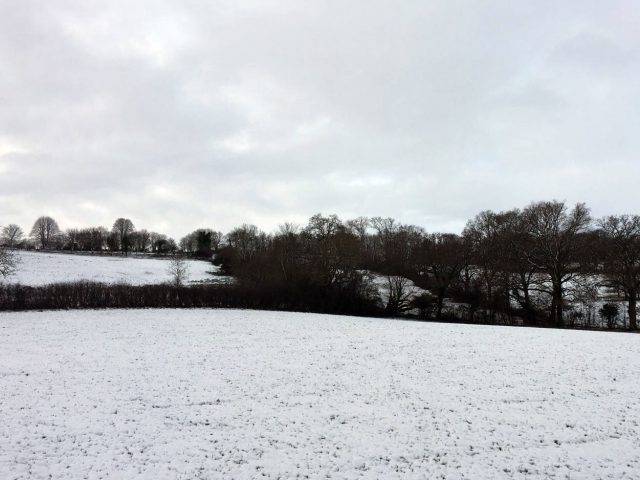 Wintry conditions near Bourton-on-the-Water in Gloucestershire (Rebecca Wardle/PA)