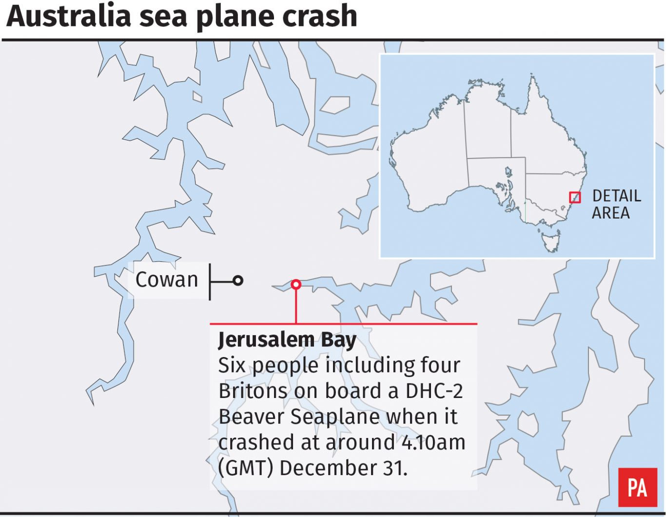 Australia sea plane crash (PA Graphic)