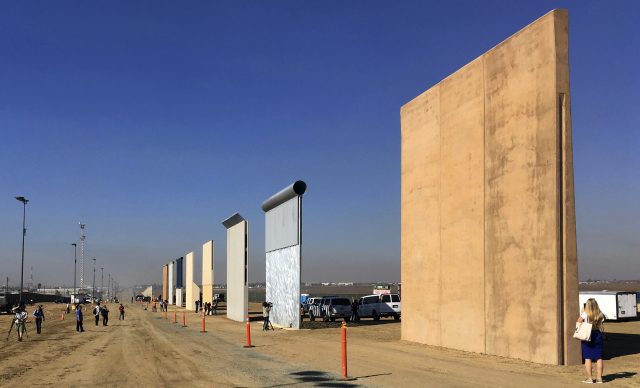 Prototypes of border planned walls have been constructed in San Diego (Elliott Spagat/AP)