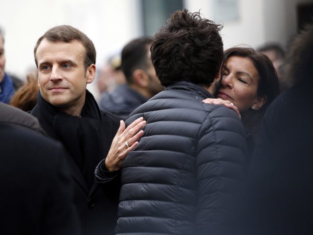 French president Emmanuel Macron and Paris mayor Anne Hidalgo meet victims' relatives