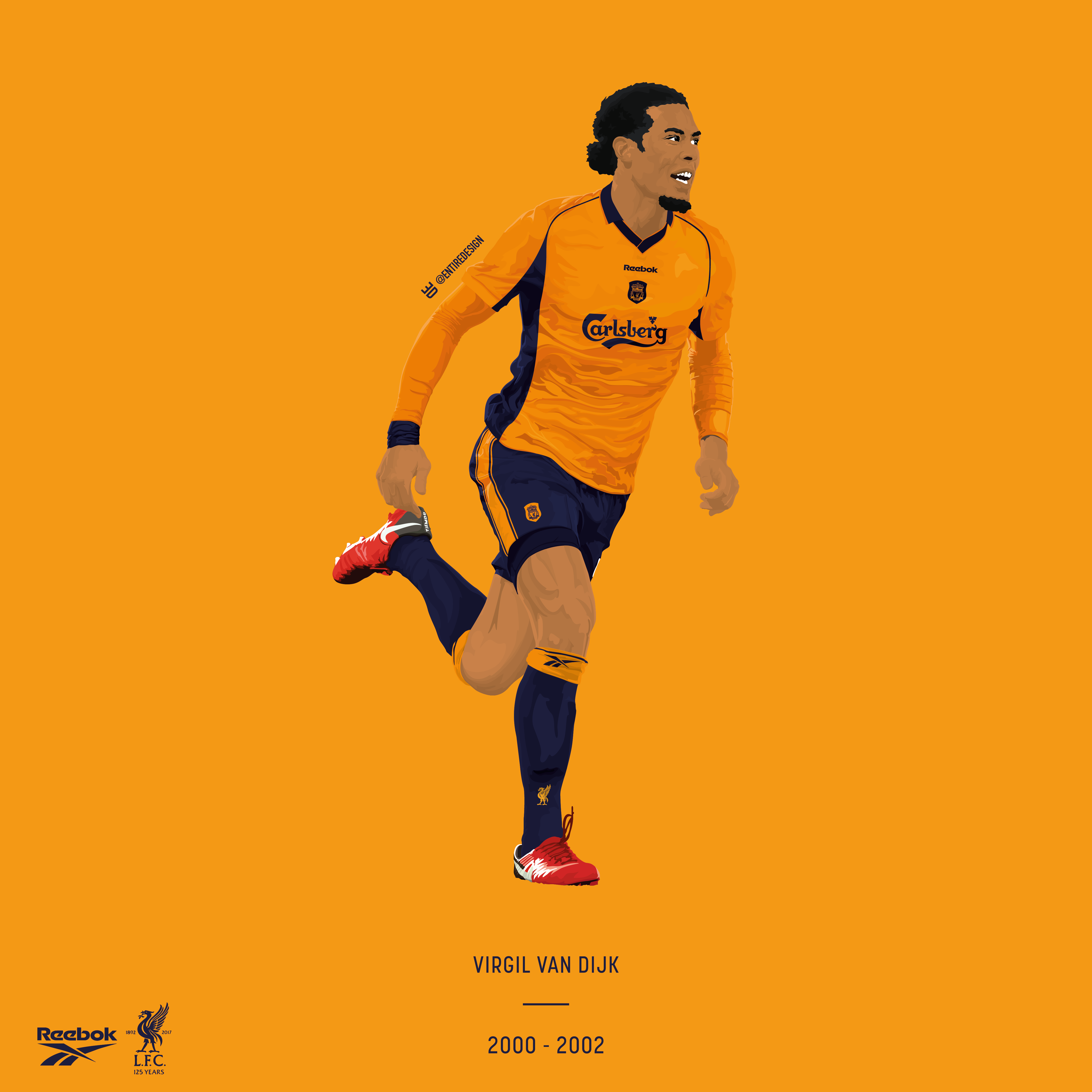 Liverpool's Virgil van Dijk in a retro kit