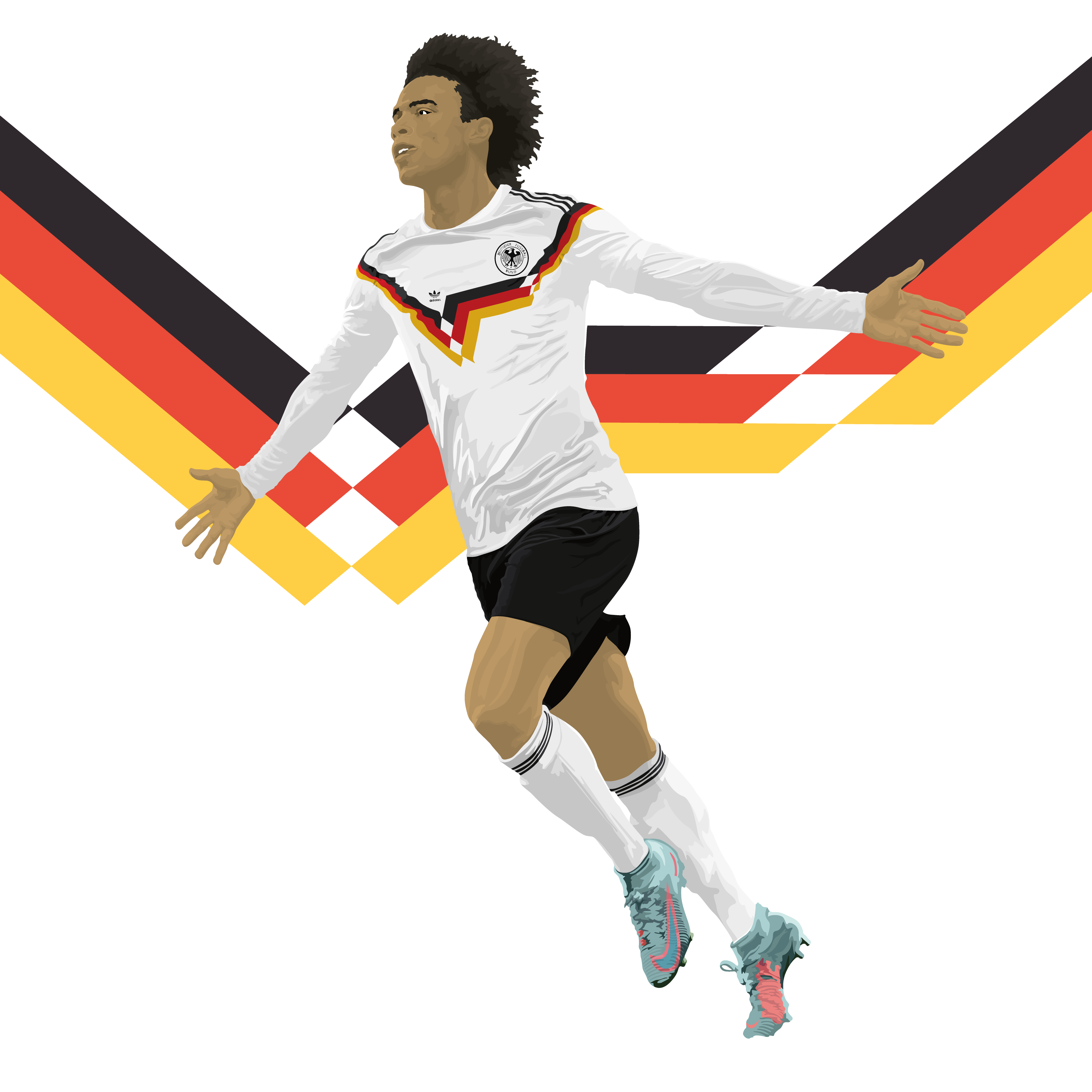 Manchester City's Leroy Sane in a retro Germany kit