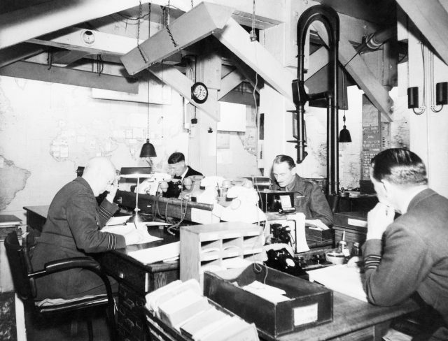 Map Room Officers at work in the Cabinet War Rooms in 1945 (Imperial War Museums/PA)